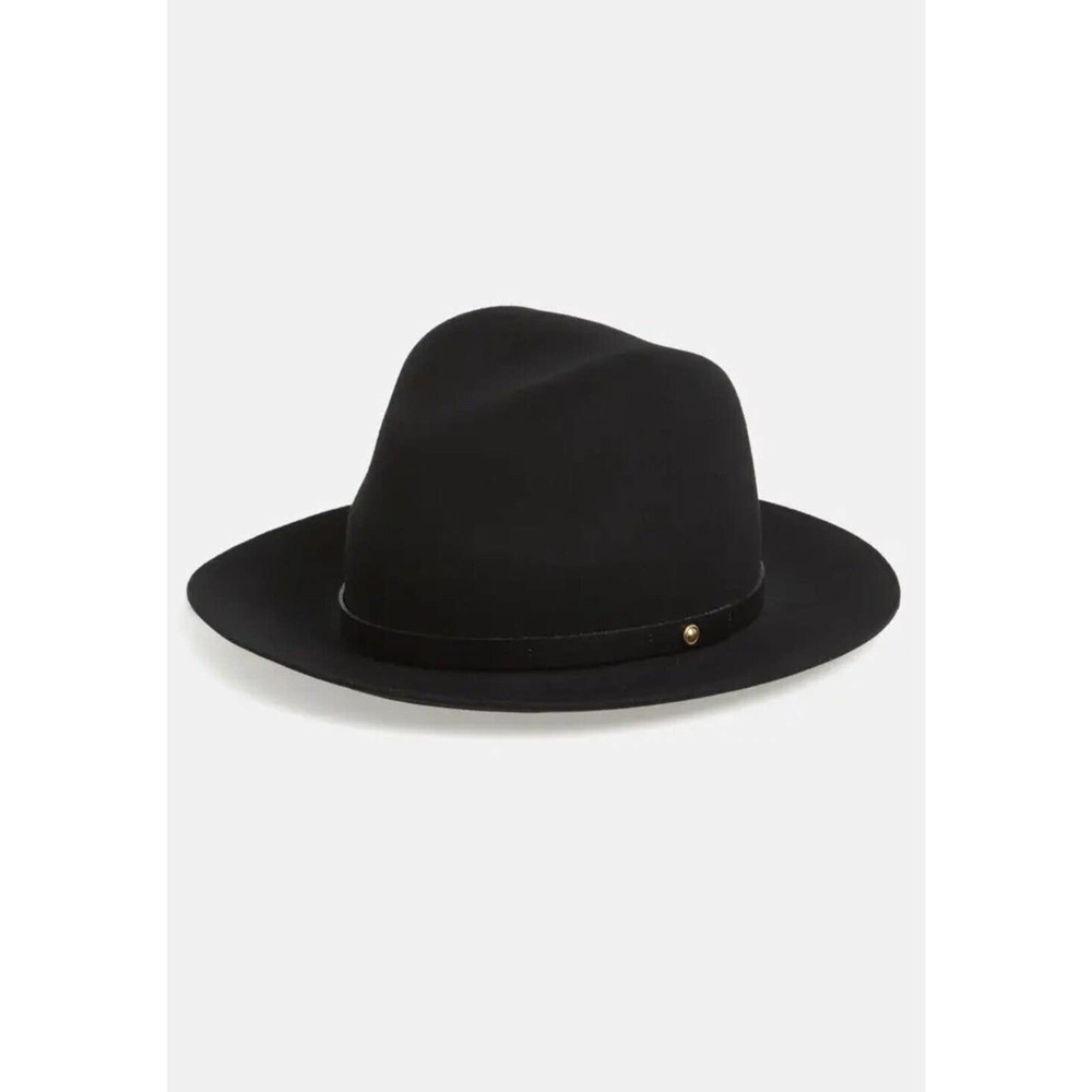 RAG & BONE Floppy Brim Wool Fedora Hat Black , Size - Medium $195 - Picture 2 of 9